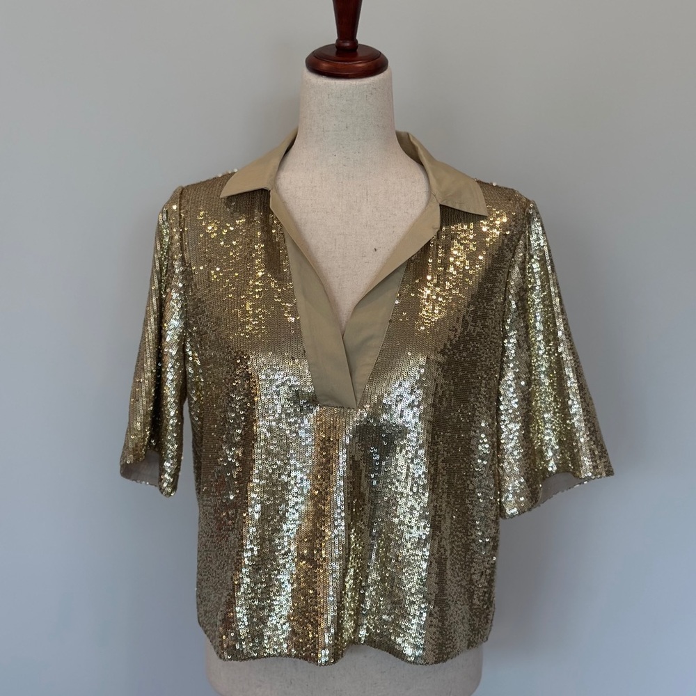 NWT J.Crew Limited Edition Gold Collection Sequin Top